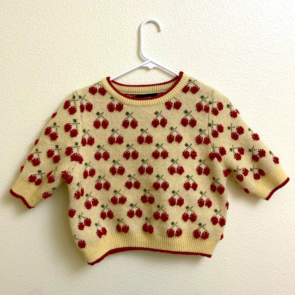 Cherry print sweater
